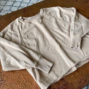 {Aerie} Tan Sweatshirt. Raw Hem. Oversized. Small.